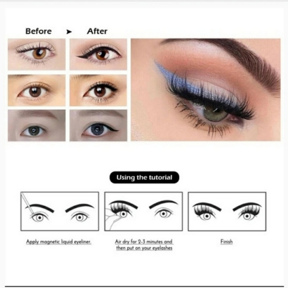 Magnetic False Eyelashes & Eyeliner Set - Picture 4 of 6